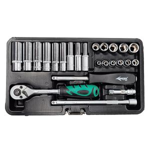 Set Dados Cortos Y Largos 1/4" 24 Pz