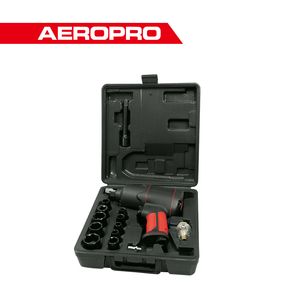 Kit Pistola De Impacto 610Nm 1/2", Dados Y Decantador 14 Piezas