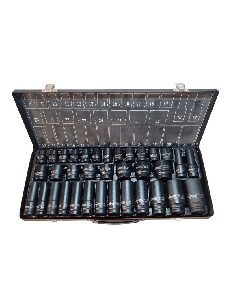 Set Dados Impacto Hexagonales 1/2” - 35 Piezas