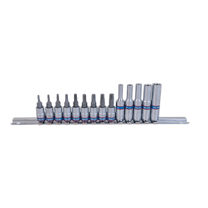 Set de Dados Torx Hembra y Macho 1/4" 14 pz