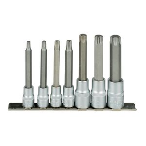 Kit Dados Torx (6 Puntas) Largos 3/8" y 1/2" 7pz T30 a T70