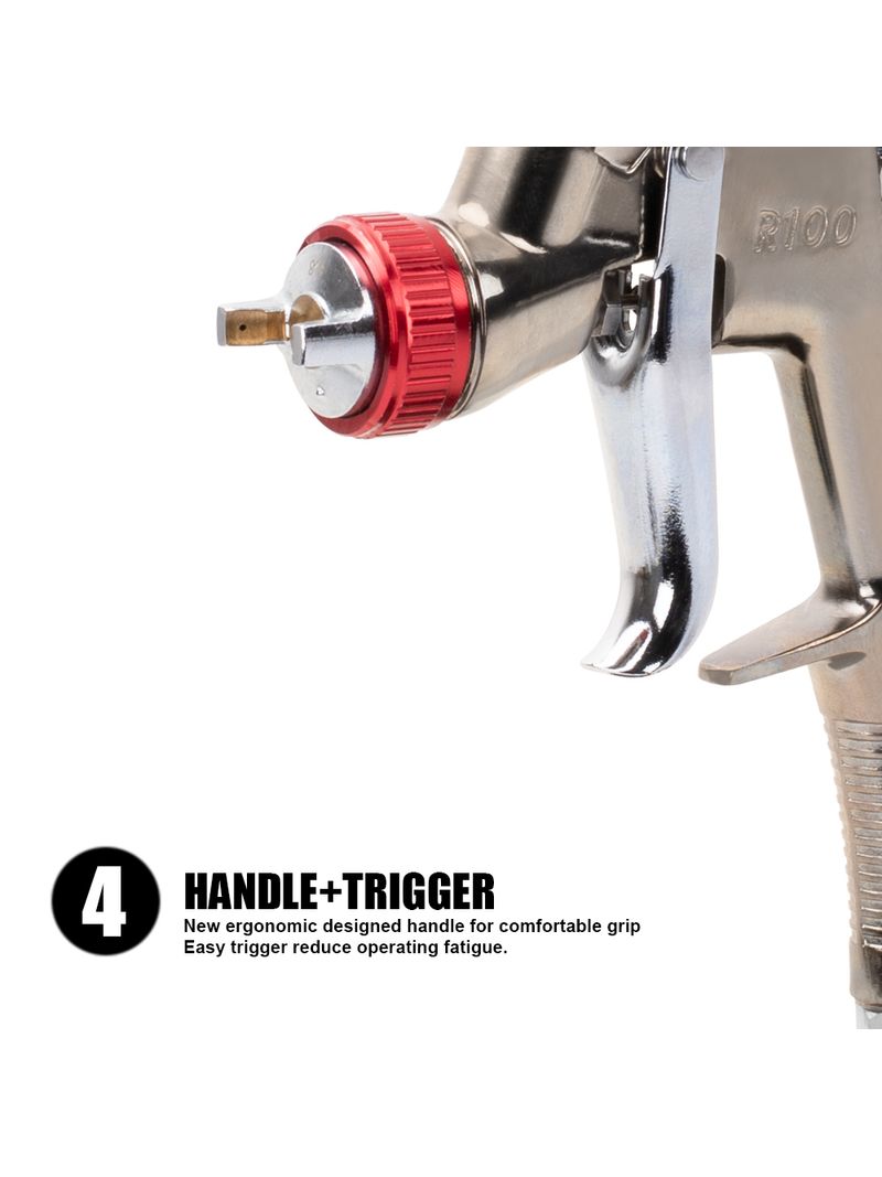 Pistola Pintar por Gravedad LVLP 120cc R100  -  0.8mm