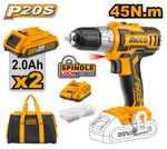 Taladro Inalámbrico 20V 3/8" Ingco CDLI2002 – 2 Baterías