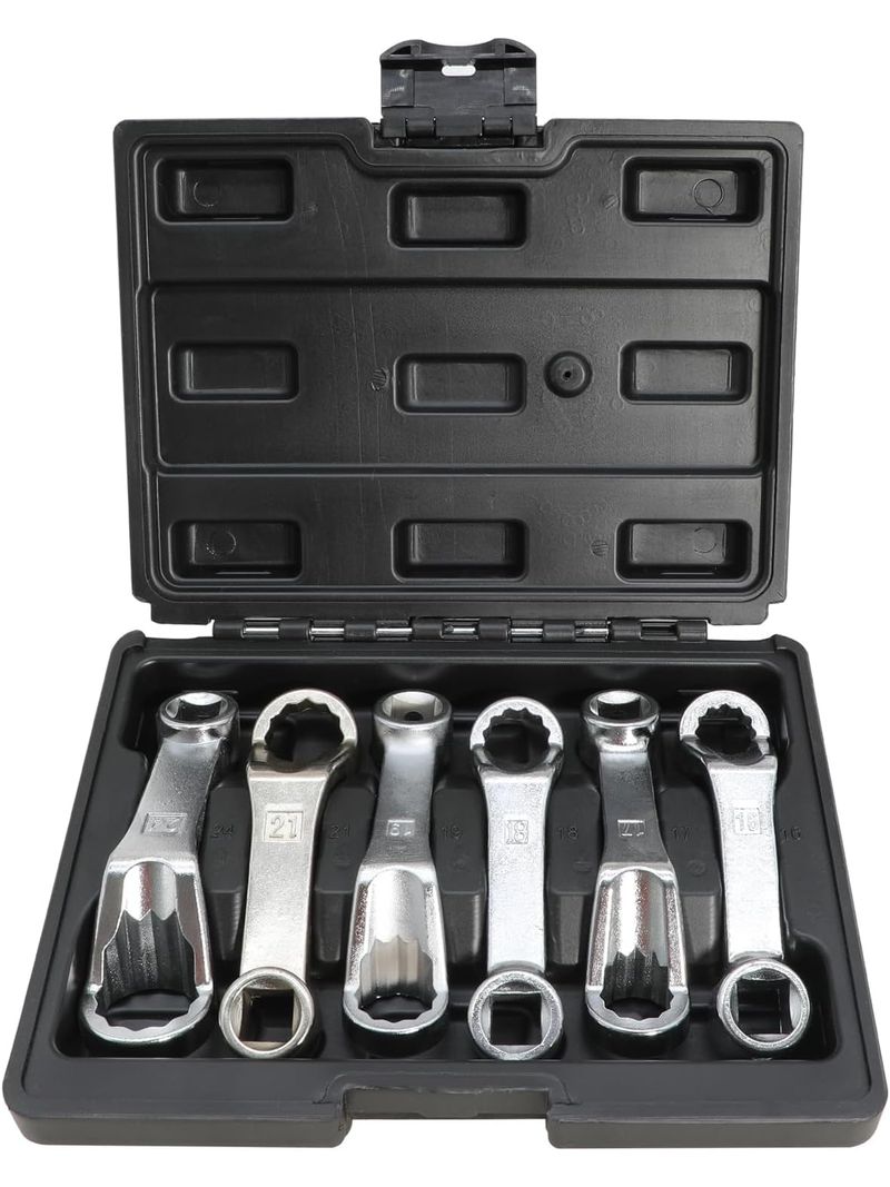 Set Llaves Curvas 1/2", Acodadas Multiuso – 16/17/18/21/24 mm (5 pzs)