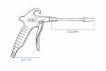 Pistola Sopladora Neumática, 1/4" NPT – 13 bar (187 psi), Boquilla 100 mm