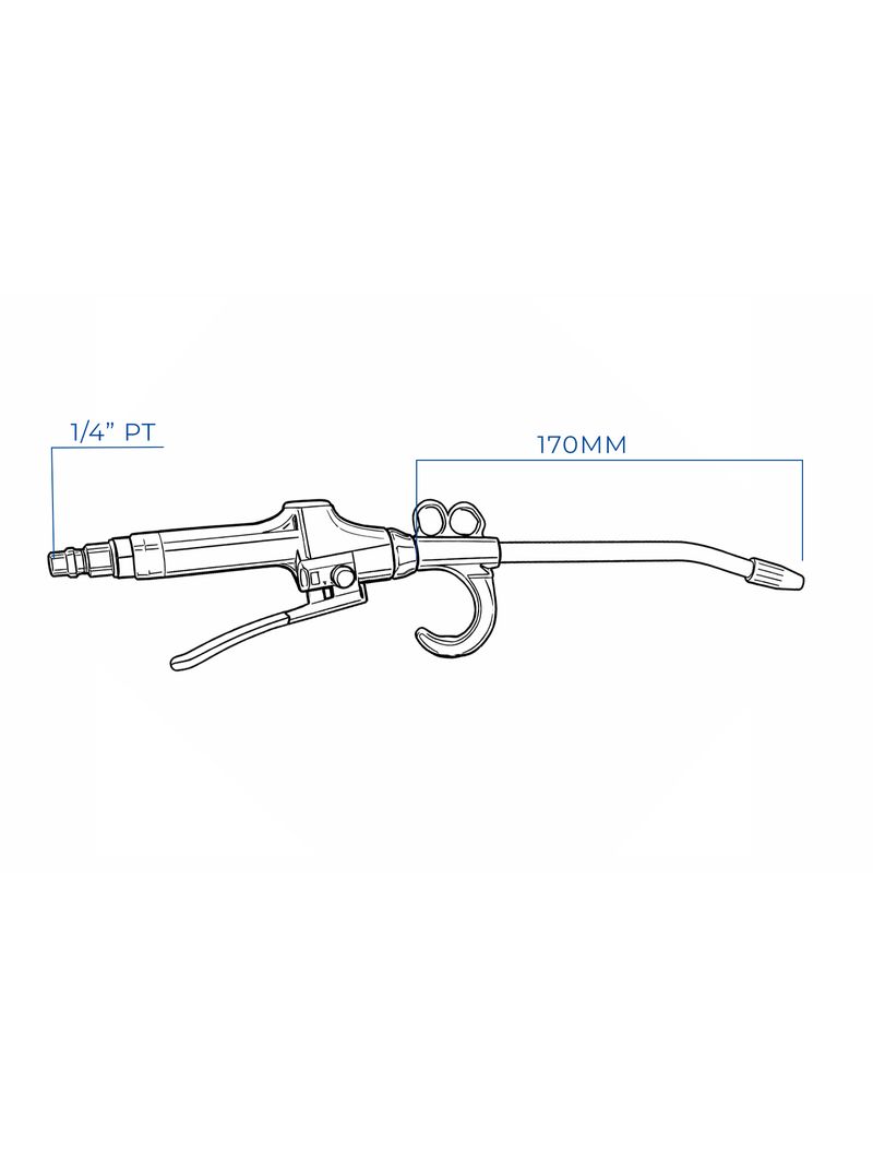 Pistola de Aire Plessey 202-1, 1/4" NPT – 310 mm (13 bar)