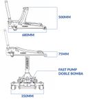 Gata hidraulica Caiman 3 toneladas doble bomba perfil bajo Plessey