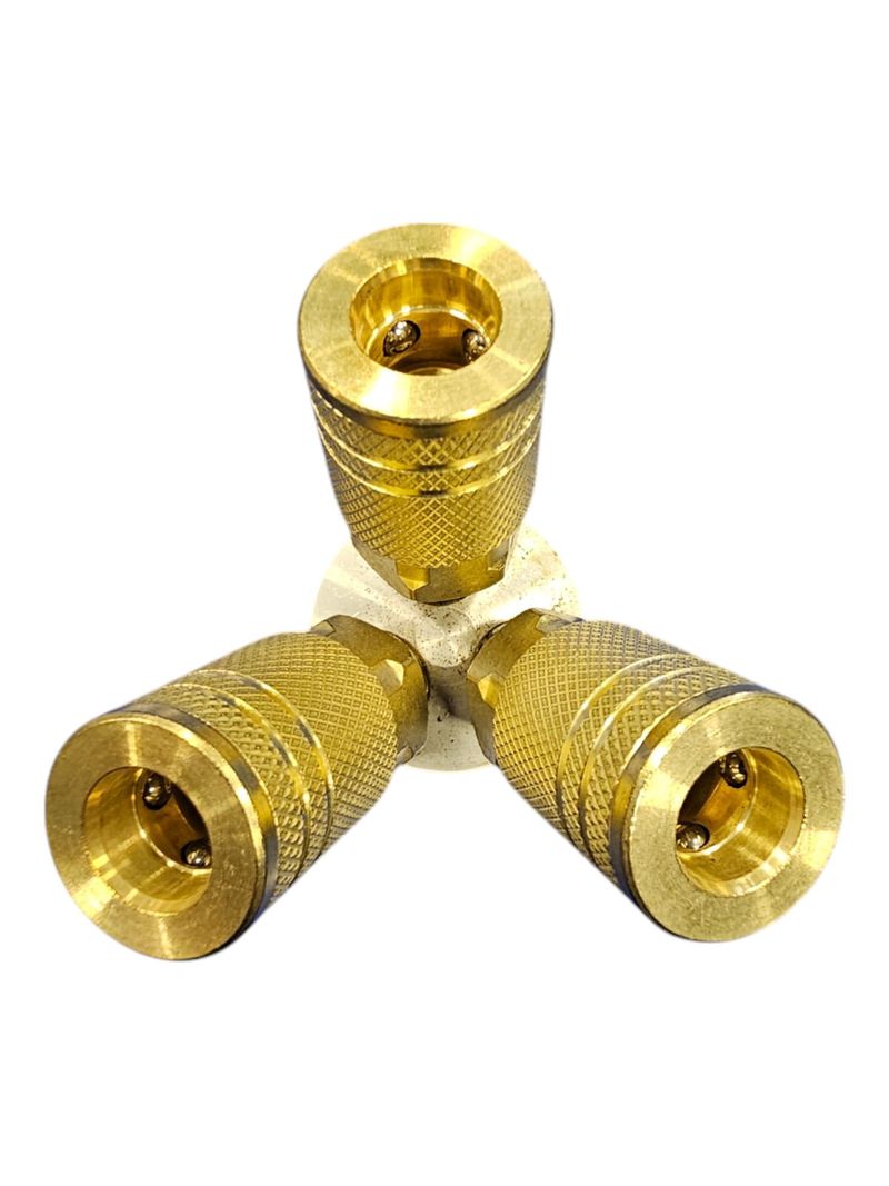Acople Rápido Triple Neumático - 1/4" - Hilo 3/8NPT
