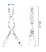 Alicate Extralargo 435mm Recto para Abrazaderas - Doble Articulación