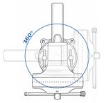 Tornillo de banco industrial, base giratoria 360° – 8” (200 mm)