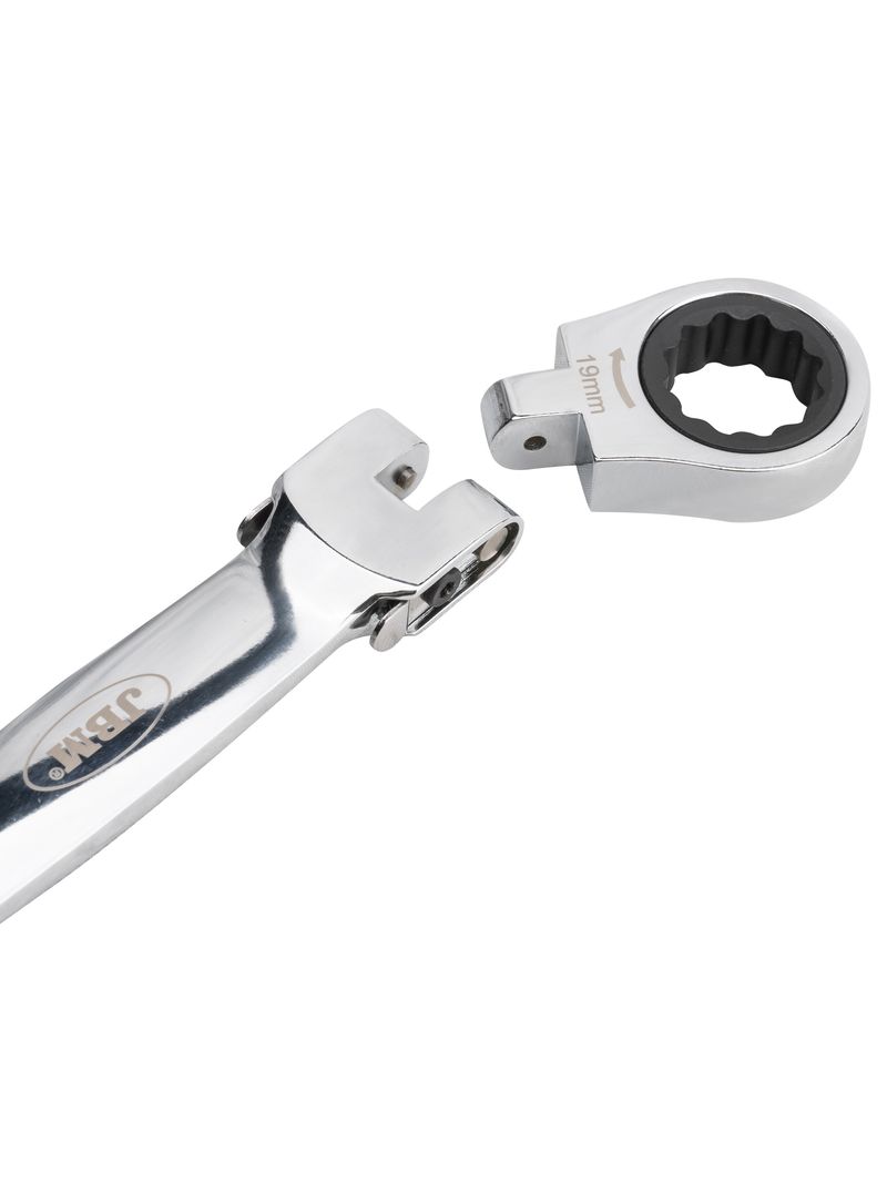 Llave Chicharra con Cabezal poligonál Intercambiable - 12 Piezas