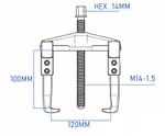 Extractor de Rodamientos Reforzado 2 Brazos 120 X 100mm