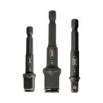 Set Adaptadores Taladro a  Dado 1/4" 3/8" 1/2" - 3 Piezas