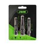 Set Adaptadores Taladro a  Dado 1/4" 3/8" 1/2" - 3 Piezas
