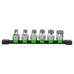 Juego de Dados Extra-Cortos Torx (6 Puntas) Perforados 1/2” - 6 Piezas