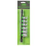 Juego de Dados Extra-Cortos Torx (6 Puntas) Perforados 1/2” - 6 Piezas